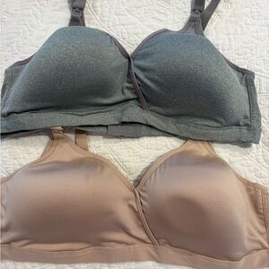 Wireless Maternity/Nursing Support Bra - Gray and Nude playtex 2XL